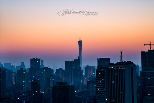 guangzhou city urban color colour sunrise landscape nikon cityscape canton urbanlandscape latour 2015 d600 kwangchow cantontower qiconglin