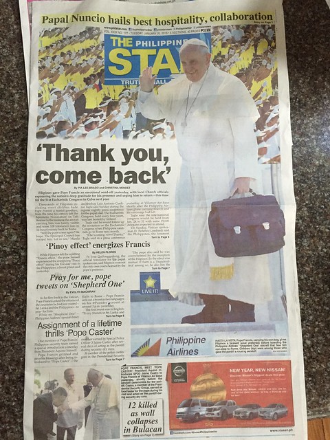 Pope carries his own bag