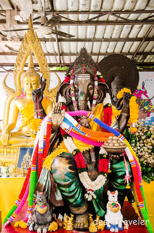 Ganesha Idol in Buddhist Temple Thailand