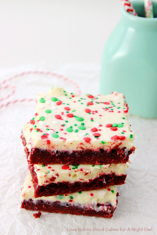 These Red Velvet Ooey Gooey Bars are easy but impressive. They're the perfect holiday treat!