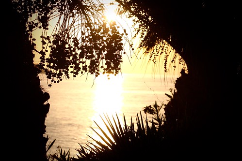 light sea water silhouette sunrise greece crete elounda