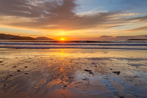 sunset españa sol azul contraluz atardecer mar agua playa arena galicia cielo nubes puestadesol naranja reflejos panxon nigrán panjon madorra playamadorra