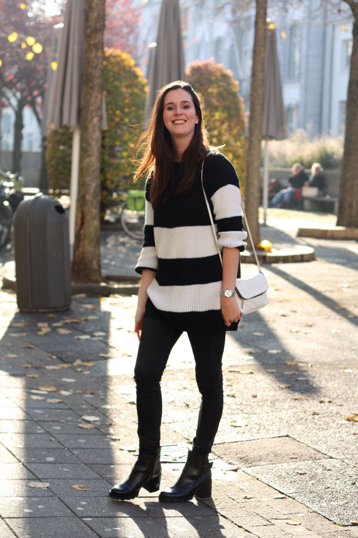 outfit striped vintage sweater zign platform boots