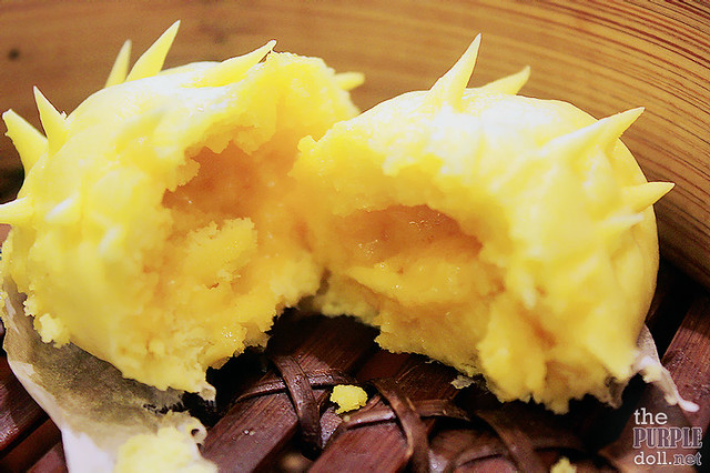 Inside the Steamed Bun with Custard Paste and Salted Egg