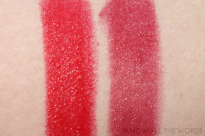 Lise Watier Rouge Fondant Supreme Lipstick swatches- Emma and Anna(4)