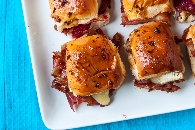 Bacon, Brie, and Cranberry Sliders
