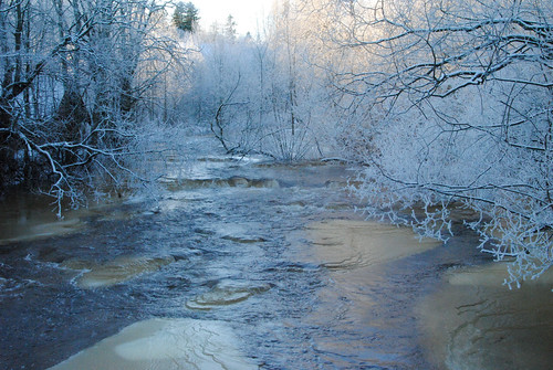 winter snow water creek vinter december tuna snö vatten
