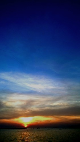 sunset sea sky cloud sun sulawesi makassar losari nokia625h