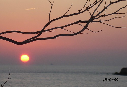 sunset sea france