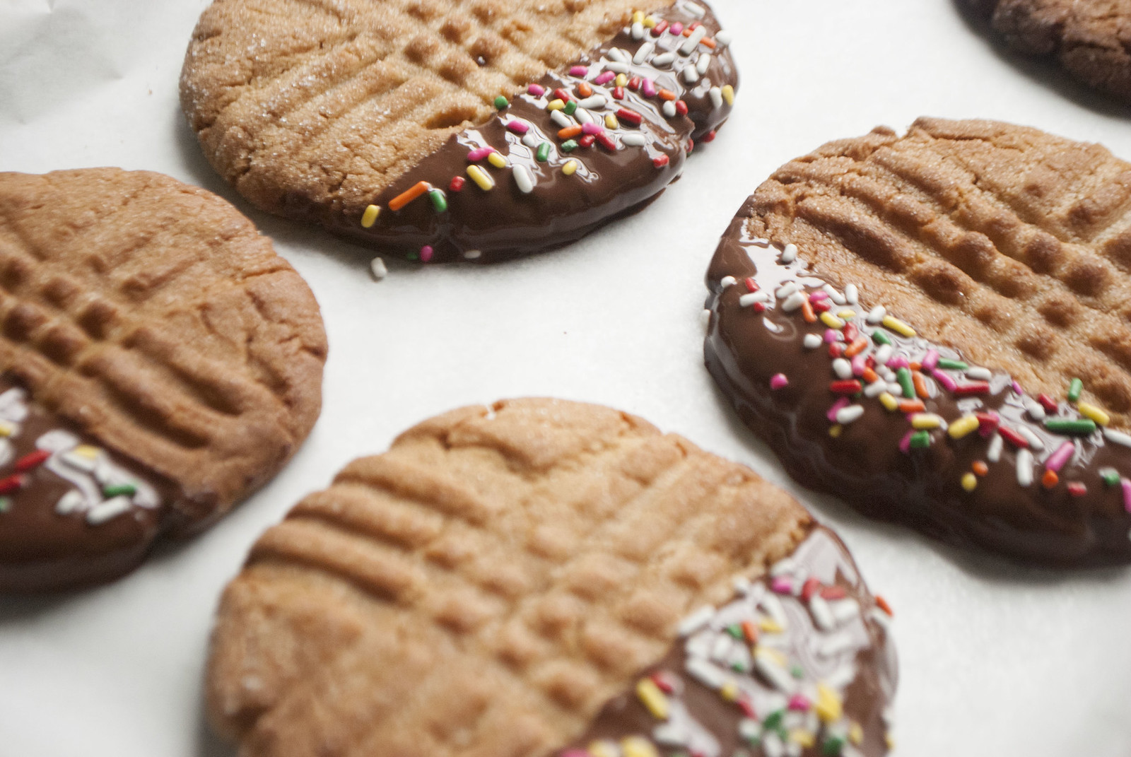 dipped + crisp peanut butter cookies | kitchen in the hills