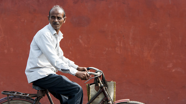 Cyclist, Agra, Uttar Pradesh, India