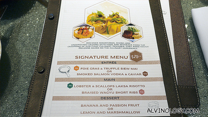 Signature menu 