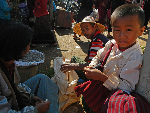 At the Weekly Market in the Village at the End of Inle Lake (Myanmar)