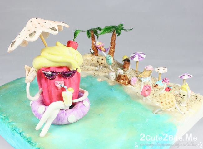 A Day at the Beach with Mrs. Cupcake and Desserts by özge Bozkurt of 2Cute2Bite.Me