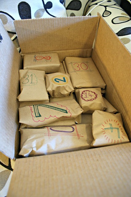 Box of advent parcels