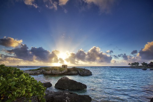 sun beach clouds sunrise palms mexico rays caribbeansea mayantemple grandsirenis