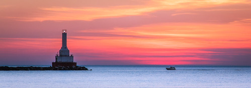 sunset lighthouse water boat lakesuperior