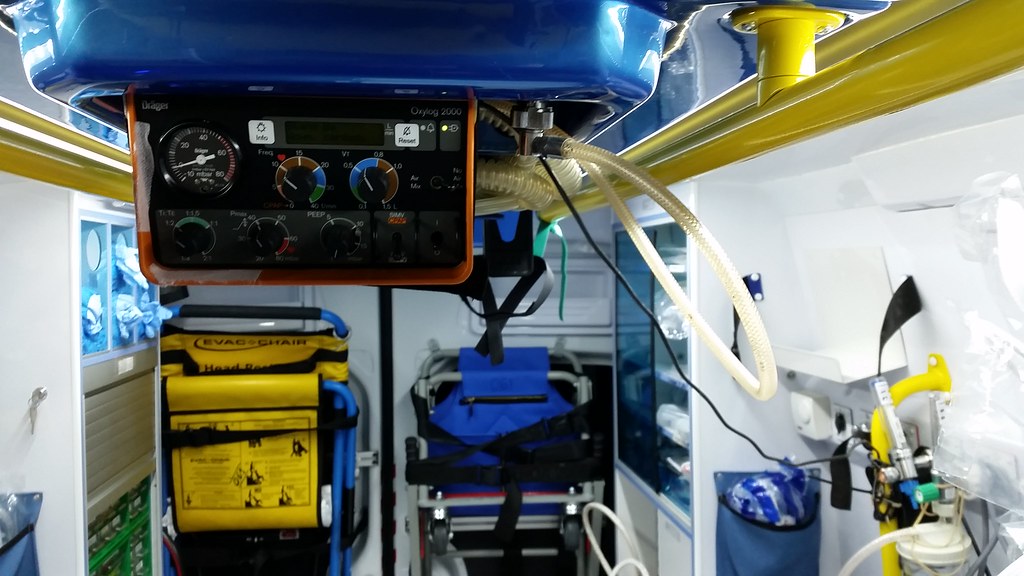 Vista del interior de una ambulancia