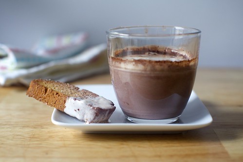 gingerbread biscotti + decadent hot chocolate