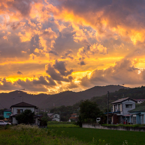 sunset sky cloud japan ashikaga