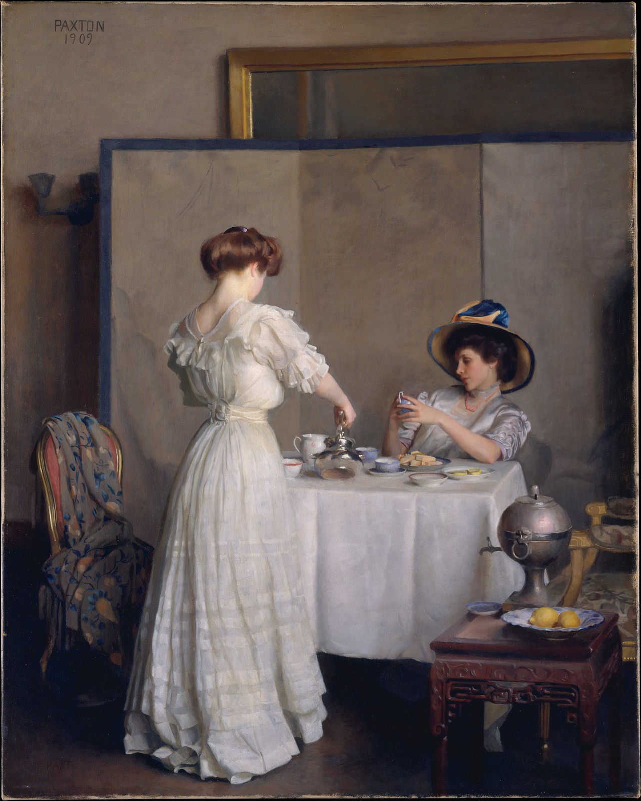Tea Leaves by William McGregor Paxton, Boston, MA. metmuseum
