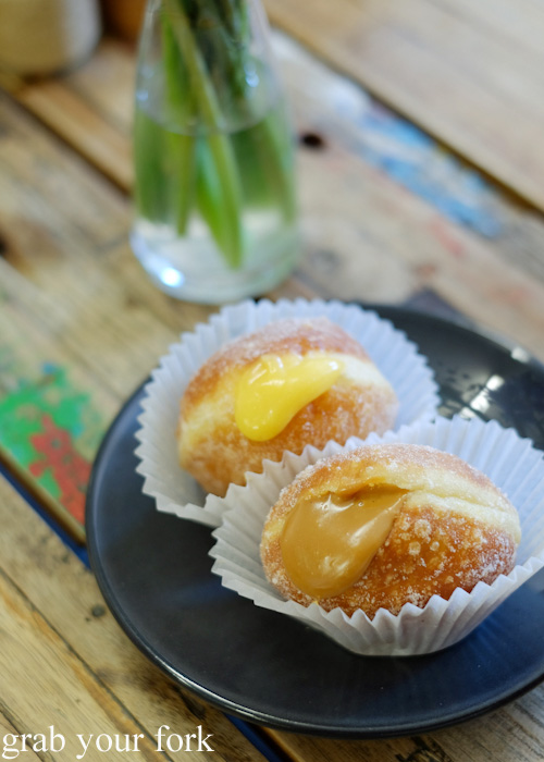 Salted caramel and lemon curd doughnuts at Tivoli Road Bakery, South Yarra