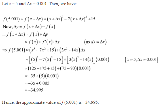 RD Sharma Class 12 Solutions Chapter 14 Differentials Errors and Approximation Ex14.1 Q11