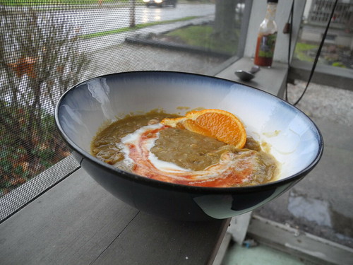 Orange-scented split pea soup