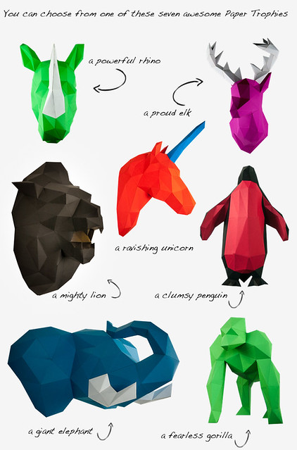 PaperTrophy Animal Choices on Indiegogo