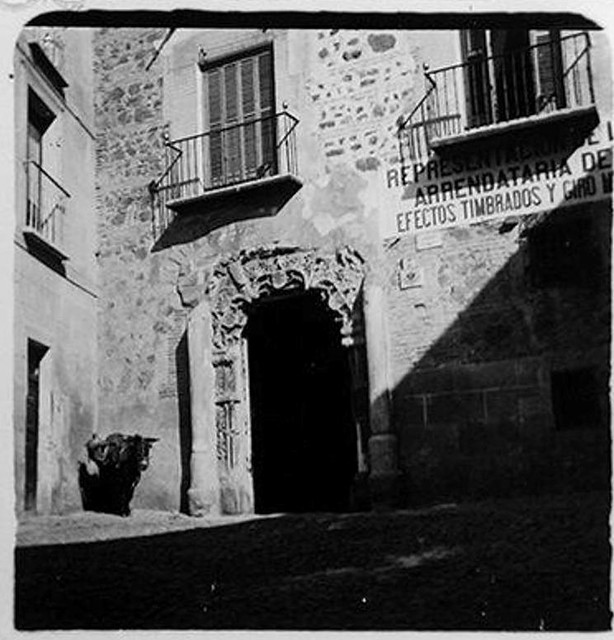 Portada del palacio de los Peromoro en la calle Instituto en 1900. Fotografía de Augusto T. Arcimis © Fototeca del IPCE, MECD. Signatura ARC-0696_P