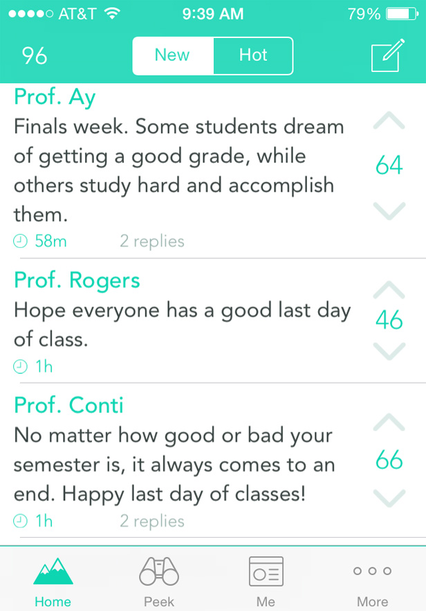 Professors engaging with students on Yik Yak