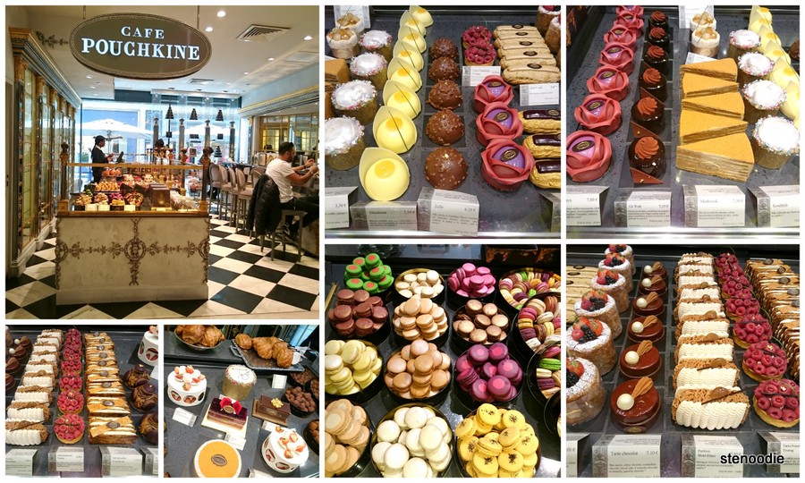Café Pouchkine pastry collage