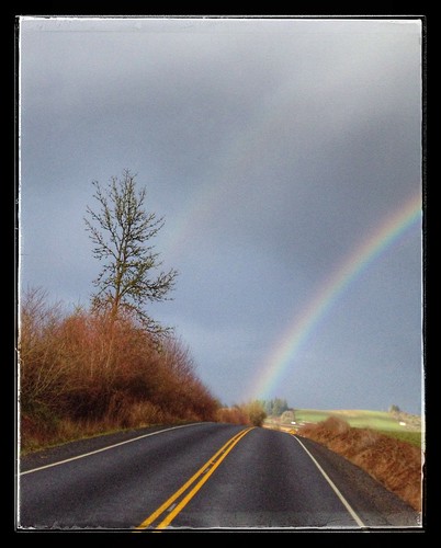 Double rainbow, near Gaston