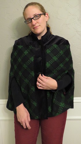 Green Plaid Cape - After