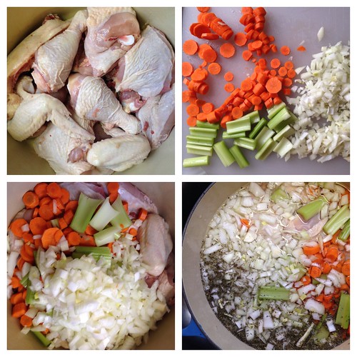 Prep for chicken noodle soup