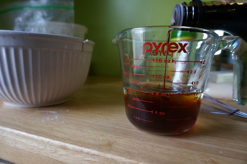 Adding soy sauce to water