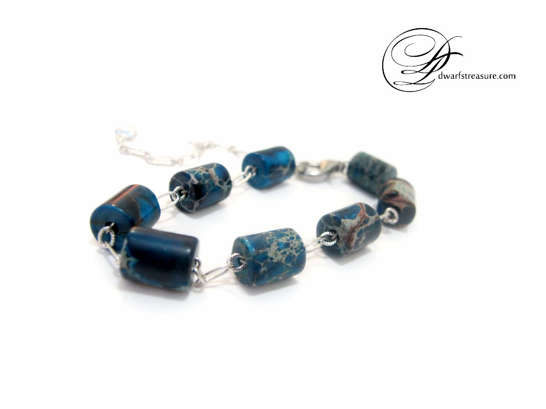 gypsy midnight blue chain bracelet with jasper beads