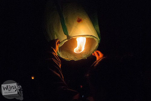 Lampion yang terbakar di Dieng Culture Festival 2014