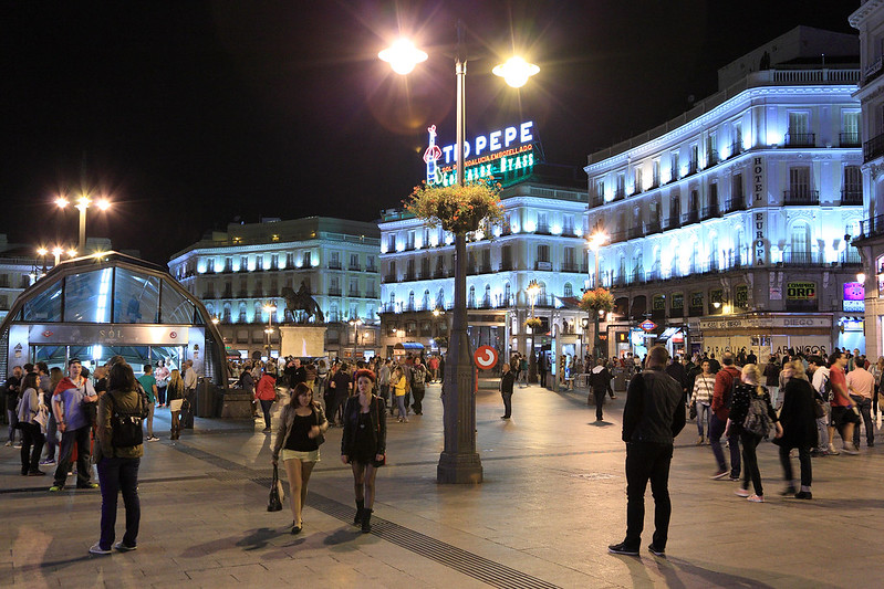 Puerta del Sol at night