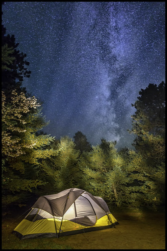 camping lightpainting night stars outdoors tent algonquin milkyway