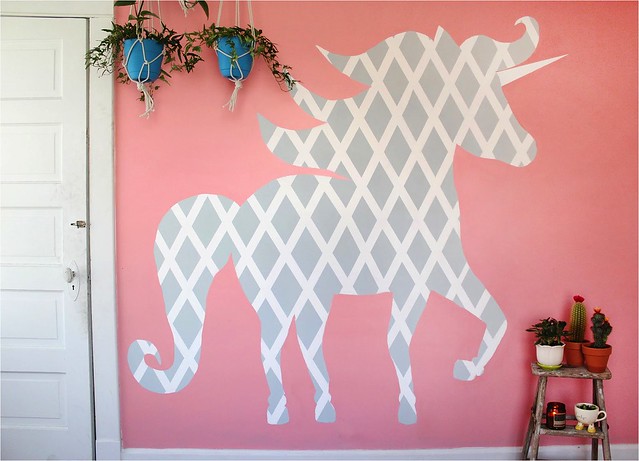 DIY Geometric Unicorn Wall