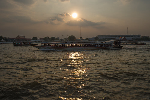 sunset sun water station sunrise river thailand boat bangkok express bywater chaophraya thatien