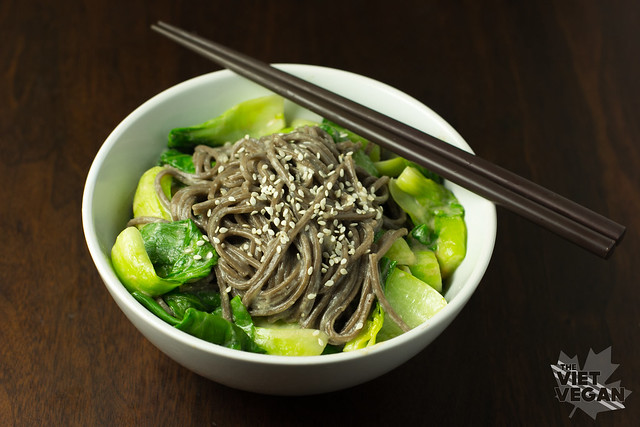 Soba Noodle Bowl with Miso Tahini Sauce