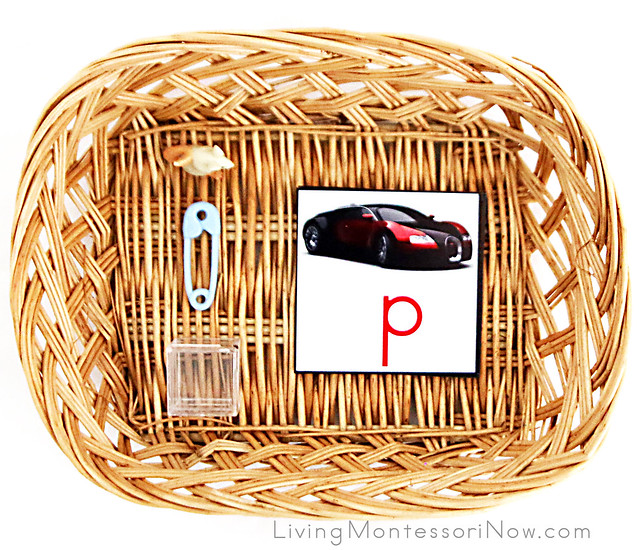 Movable Alphabet Spelling Basket with a Car Theme