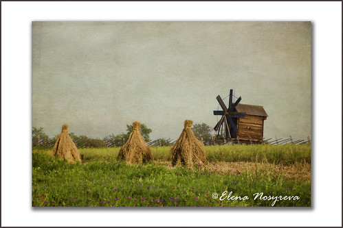 kizhi russia landscape windmill haystacks