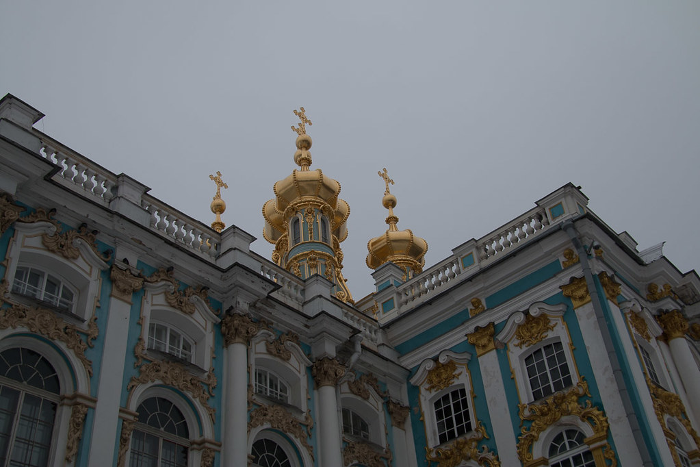 Outside Catherine Palace, as seen in winter