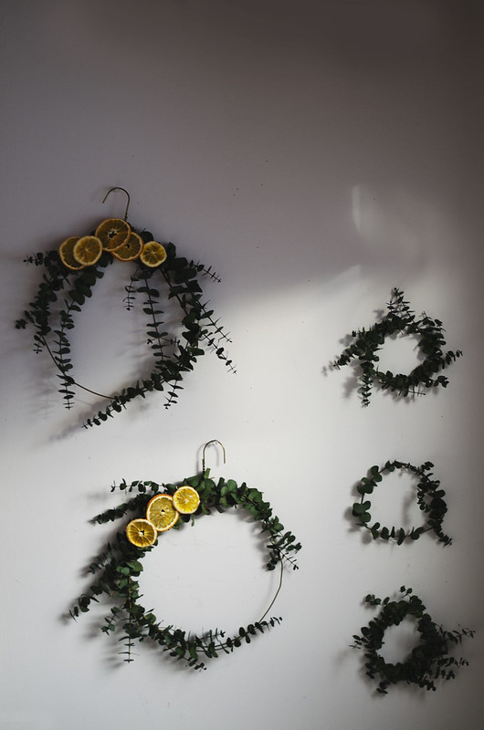 Eucalyptus and Dried Orange Wreath Tutorial on juliettelaura.blogspot.com