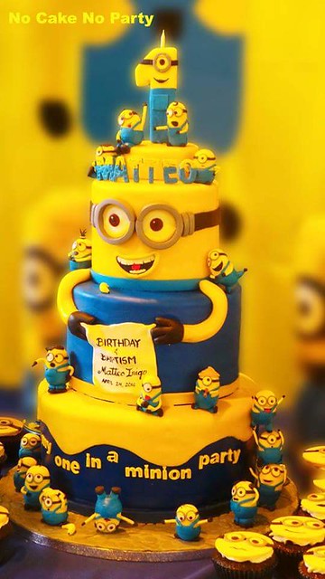 Three-Tier Minions Birthday Party Attack Cake by Shirley Fontanilla