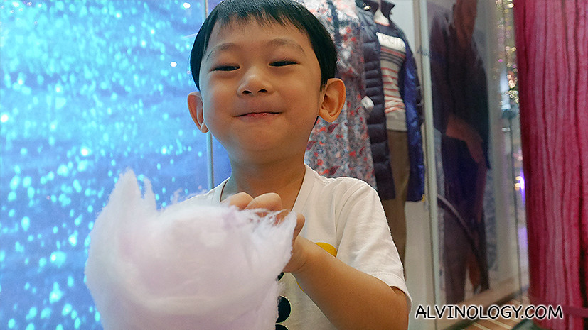 Asher loves his candy floss 