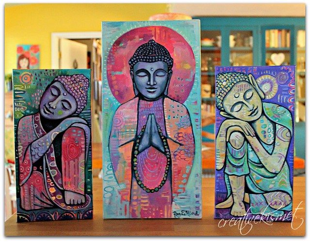 3 Buddha Paintings - Art by Regina Lord